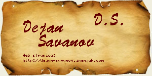 Dejan Savanov vizit kartica